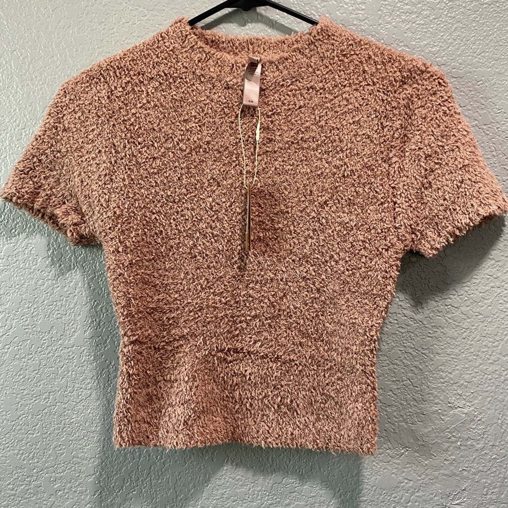Skims cozy knit cropped tee
